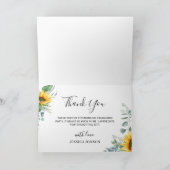 サンフラワーユーカリ素朴写真卒業 サンキューカード (内部)