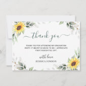 サンフラワーユーカリ素朴写真卒業 サンキューカード (裏面)