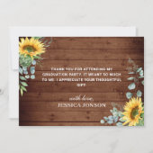 サンフラワーユーカリ素朴3写真卒業 サンキューカード (裏面)