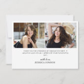 サンフラワーユーカリ素朴3写真卒業 サンキューカード (裏面)