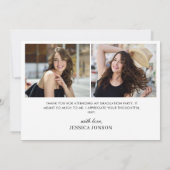 サンフラワーユーカリ素朴3写真卒業 サンキューカード (裏面)