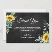 サンフラワーユーカリ素朴3写真卒業 サンキューカード (裏面)