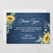 サンフラワーユーカリ素朴3写真卒業T サンキューカード (裏面)