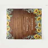 サンフラワーユーカリ結婚のフォトブース背景 タペストリー (正面(横))