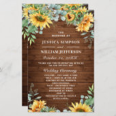 サンフラワーユーカリ結婚の式プログラム (正面/裏面)