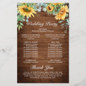 サンフラワーユーカリ結婚の式プログラム (裏面)