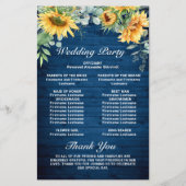 サンフラワーユーカリ結婚の式プログラム (裏面)