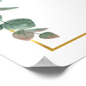 サンフラワーユーカリ結婚スクリプトの歓迎サイン ポスター (角)