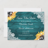 サンフラワーユーカリ結婚ティール（緑がかった色） 案内状 (裏面)