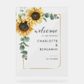 サンフラワーユーカリ結婚フローラの歓迎 アクリルサイン (正面)