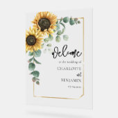 サンフラワーユーカリ結婚フローラの歓迎 アクリルサイン (傾斜)