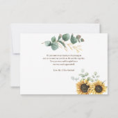 サンフラワーユーカリ結婚フローラサンキュー ノートカード (裏面)
