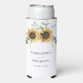 サンフラワーユーカリ結婚式の引き出物グリーンリー スリム缶クーラー (Seltzer裏面)