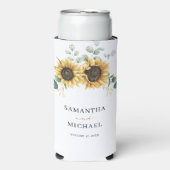 サンフラワーユーカリ結婚式の引き出物グリーンリー スリム缶クーラー (Seltzer正面)