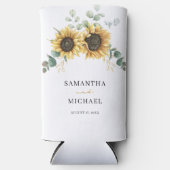 サンフラワーユーカリ結婚式の引き出物グリーンリー スリム缶クーラー (正面)