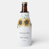 サンフラワーユーカリ結婚式の引き出物グリーンリー ボトルクーラー (ボトル正面)