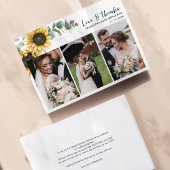 サンフラワーユーカリ結婚式の日の写真ありがとう サンキューカード