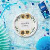 サンフラワーユーカリ結婚式パーティー ペーパープレート (パーティー)