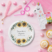 サンフラワーユーカリ結婚式パーティー ペーパープレート (パーティー)