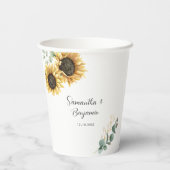 サンフラワーユーカリ結婚式パーティー 紙コップ (裏面)
