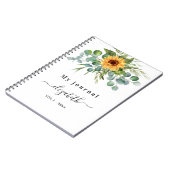 サンフラワーユーカリ緑のスクリプト名ノート ノートブック (左側)