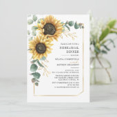 サンフラワーユーカリ緑のリハーサルディナー 招待状 (スタンド正面)
