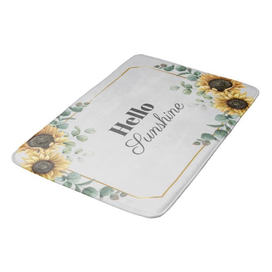 サンフラワーユーカリ緑の幾何学的スクリプト バスマット (アングル)