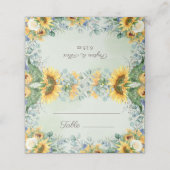 サンフラワーユーカリ葉ウエディングレセプション プレイスカード (外部開封)