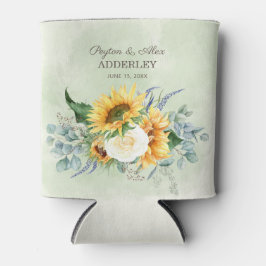 サンフラワーユーカリ葉ウエディングレセプション 缶クーラー