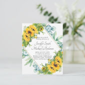 サンフラワーユーカリ葉フローラウェディング招待 (スタンド正面)