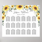サンフラワーユーカリ18テーブルシーティングチャート ポスター (正面)