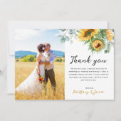 サンフラワーユーカリ2枚結婚の写真 サンキューカード (正面)