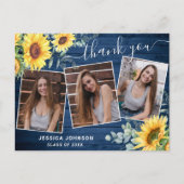 サンフラワーユーカリ3写真卒業ありがとう ポストカード (正面)