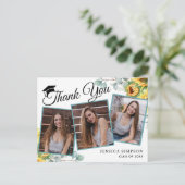 サンフラワーユーカリ3写真卒業ありがとう ポストカード (スタンド正面)