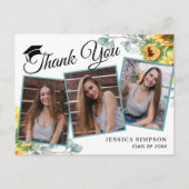 サンフラワーユーカリ3写真卒業ありがとう ポストカード (正面)