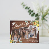 サンフラワーユーカリ3写真卒業ありがとう ポストカード (スタンド正面)