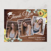 サンフラワーユーカリ3写真卒業ありがとう ポストカード (正面)