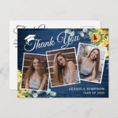 サンフラワーユーカリ3写真卒業ありがとう ポストカード (正面/裏面)