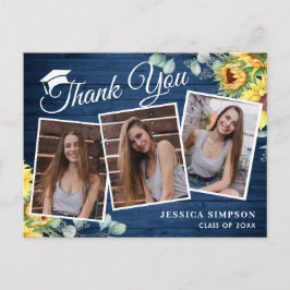 サンフラワーユーカリ3写真卒業ありがとう ポストカード