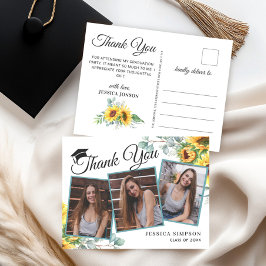 サンフラワーユーカリ3写真卒業ありがとう ポストカード