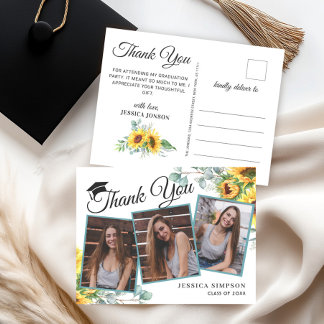 サンフラワーユーカリ3写真卒業ありがとう ポストカード