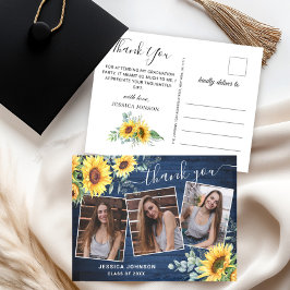 サンフラワーユーカリ3写真卒業ありがとう ポストカード