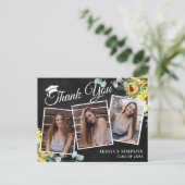 サンフラワーユーカリ3写真卒業ありがとう ポストカード (スタンド正面)