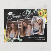 サンフラワーユーカリ3写真卒業ありがとう ポストカード (正面)