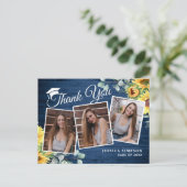 サンフラワーユーカリ3写真卒業ありがとう 案内ポストカード (スタンド正面)