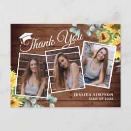 サンフラワーユーカリ3写真卒業ありがとう 案内ポストカード