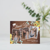 サンフラワーユーカリ3写真卒業ありがとう 案内ポストカード (スタンド正面)