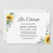 サンフラワーユーカリ3写真卒業パーティー 招待状 (裏面)