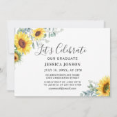 サンフラワーユーカリ3写真卒業パーティー 招待状 (裏面)