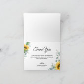 サンフラワーユーカリ3素朴写真卒業Th サンキューカード (内部)